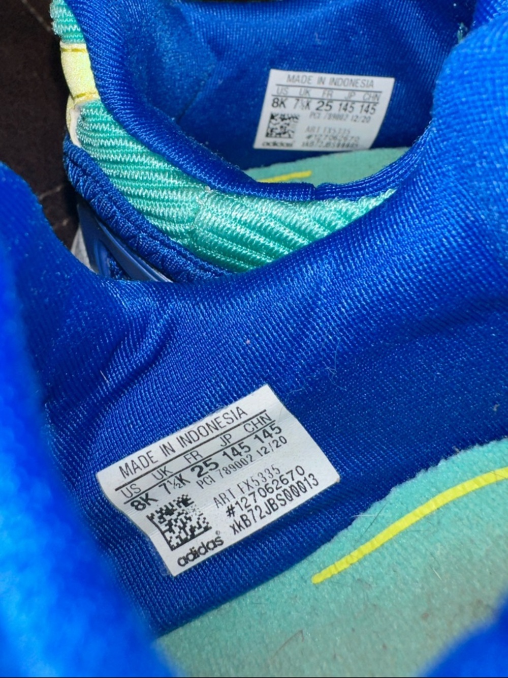 adidas Kids Sneakers Teal Pink Yellow - Picture 12 of 12
